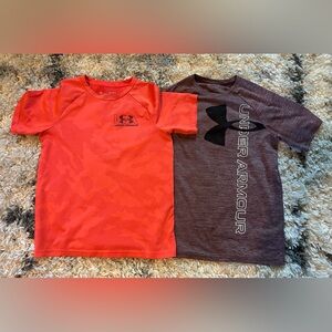 Under Armour Kids Orange and Maroon Short Sleeve Tees